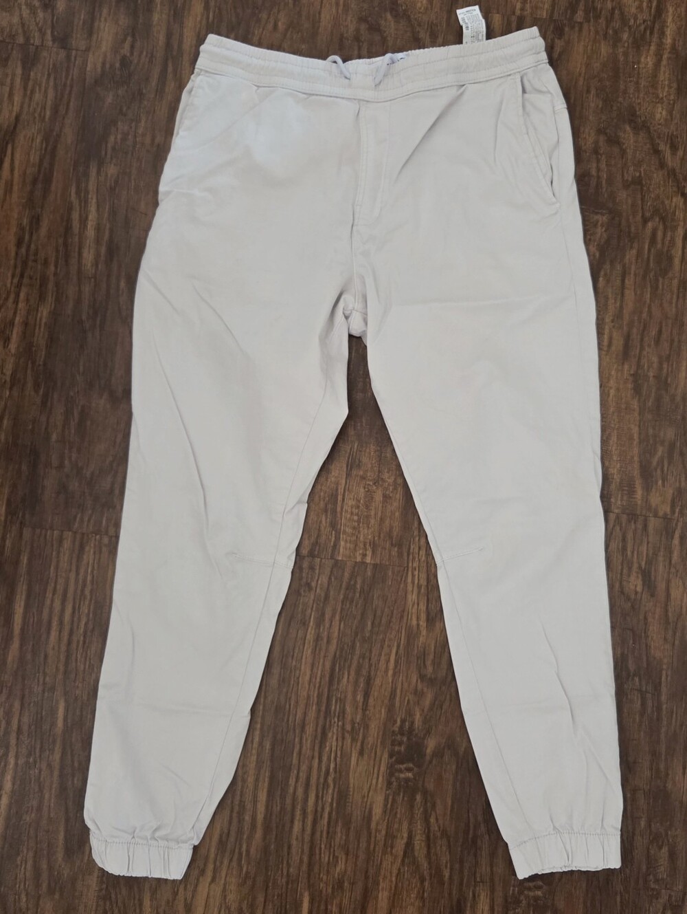 Zara Mens Size L Casual Khaki Joggers With Drawstring